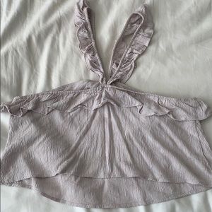 Ruffled flowy cropped tank